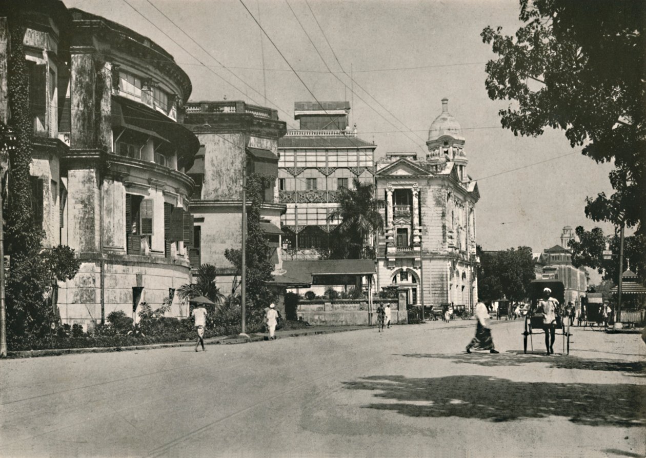 Strand Road, Rangún. - Pošta, Imperial Bank of India. Celnice v dálce, 1900. od Unbekannt