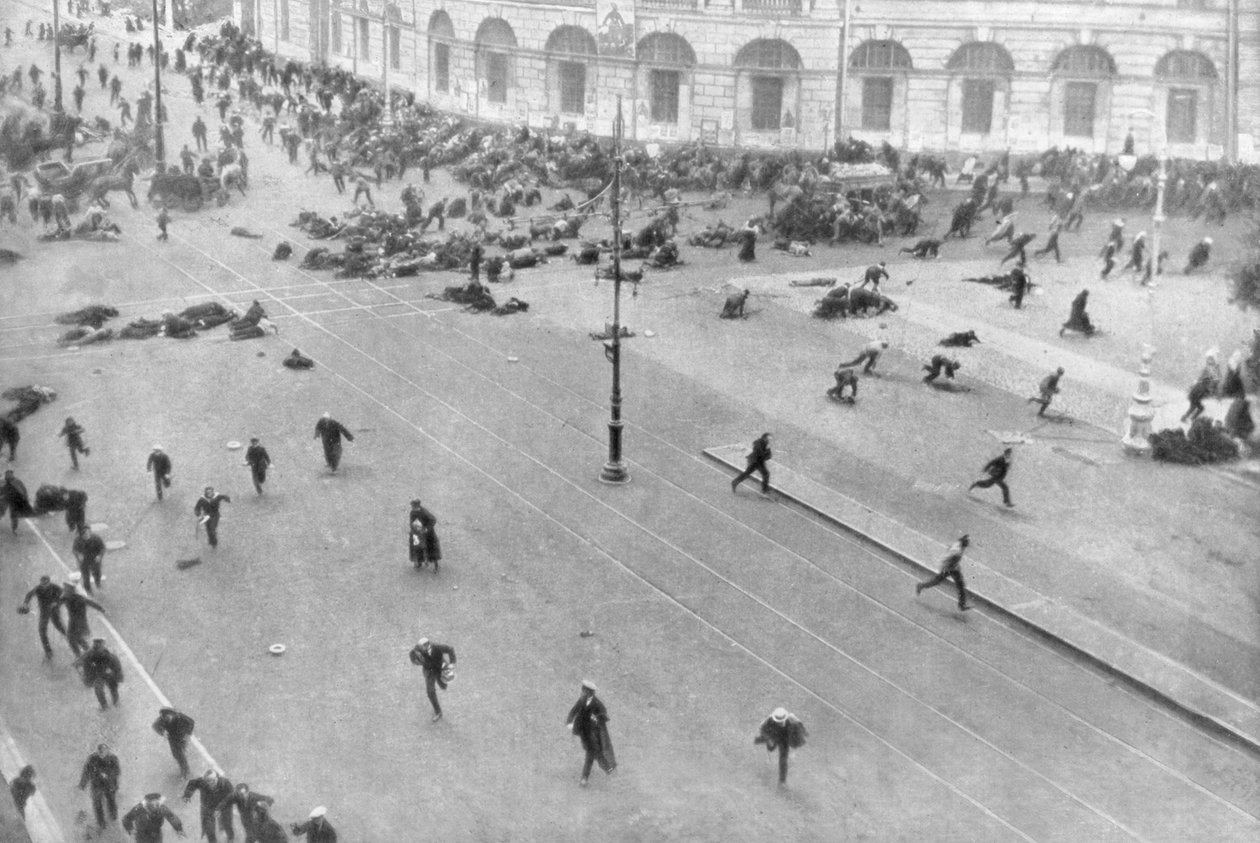 Pouliční boje v Petrohradě, Rusko, 17. července 1917 od Unbekannt