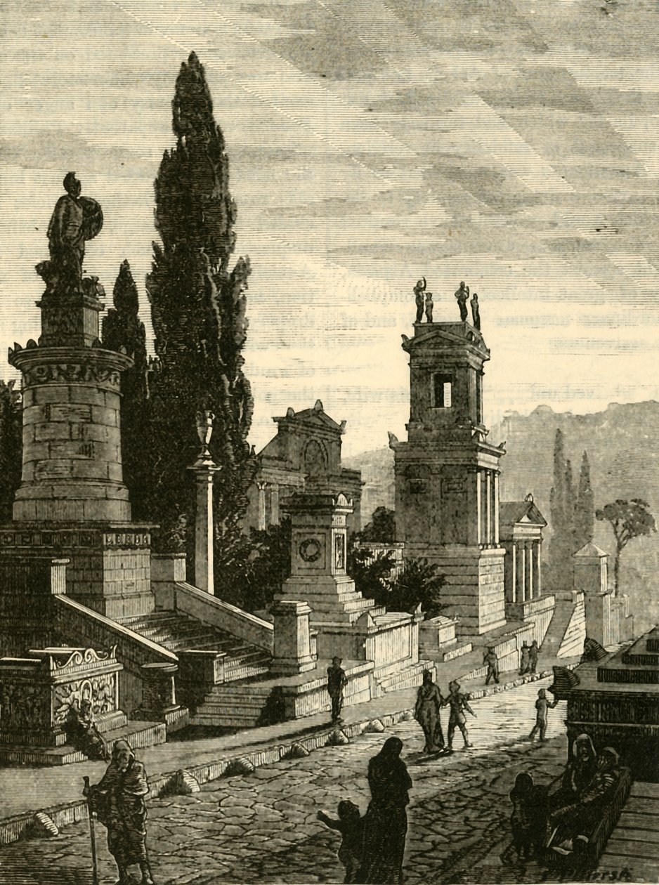 Street of the Tombs v Aténách, obnovena, 1890. od Unbekannt