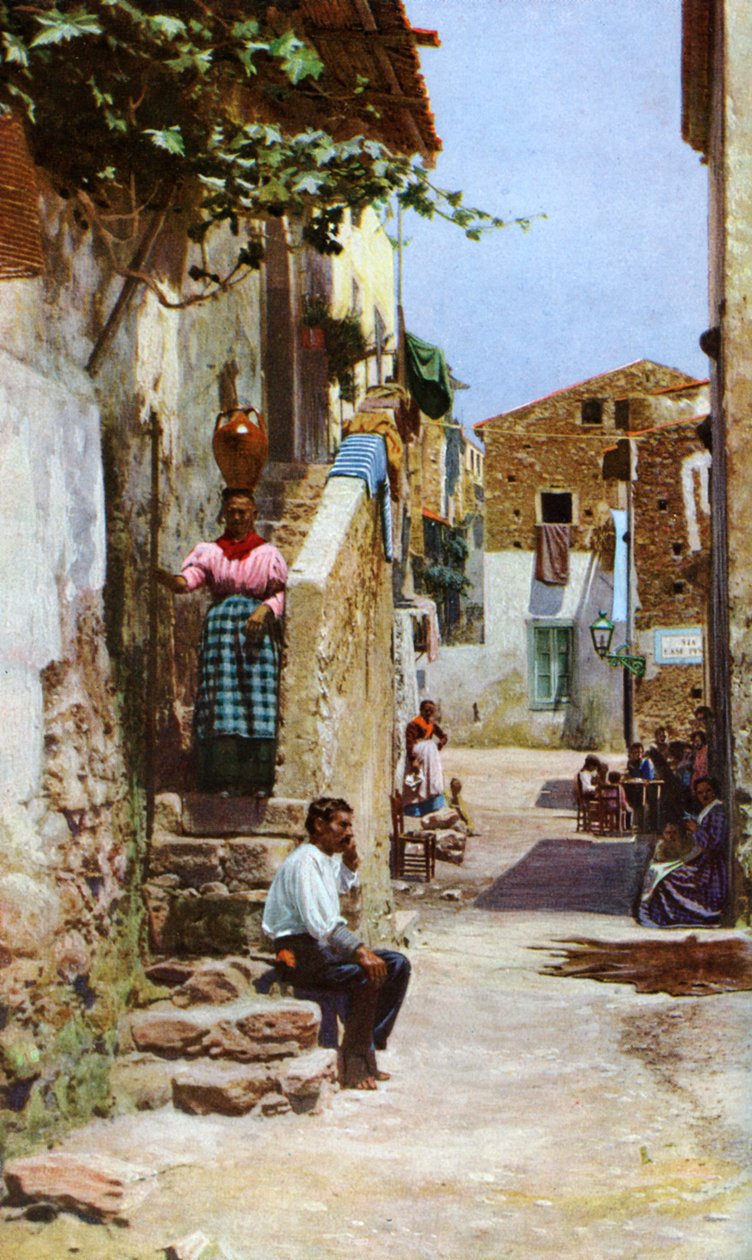 Pouliční scéna, Taormina, Sicílie, Itálie, c1923 od Unbekannt