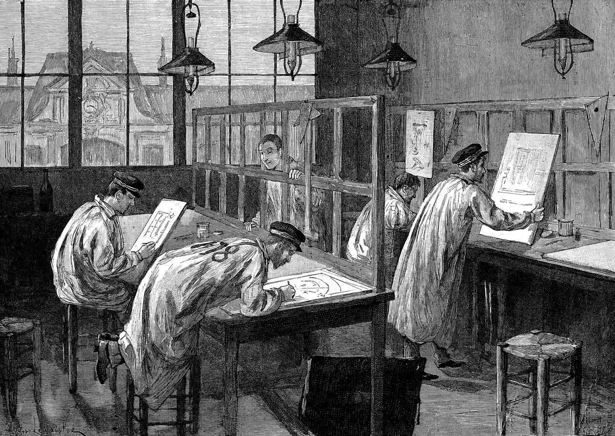 Studenti na lEcole Centrale des Arts et Manufactures, Paříž, 1887 od Unbekannt