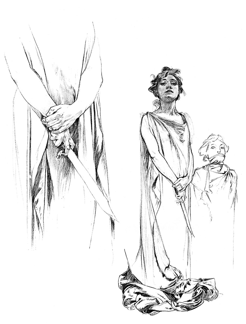 Studie tužkou pro plakát Medee, 1899 od Unbekannt