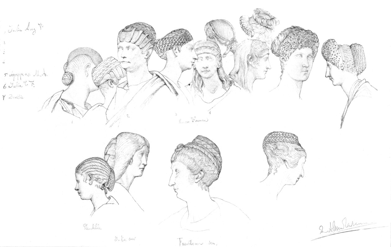 Studie římských čelenek v muzeu Uffizi ve Florencii, c1880-1882 od Unbekannt