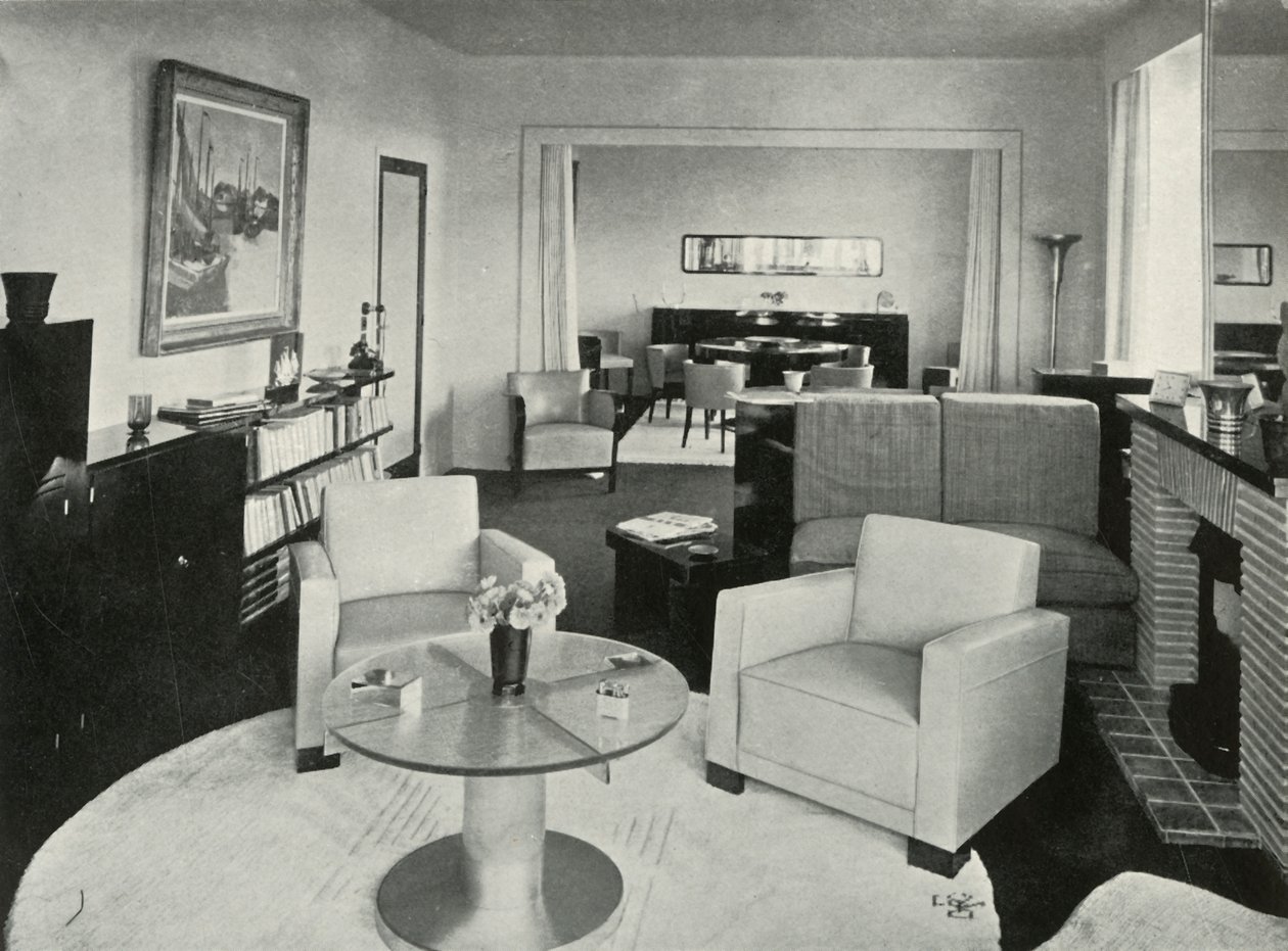 Studio a jídelna v domě v Bruselu, 1937. od Unbekannt