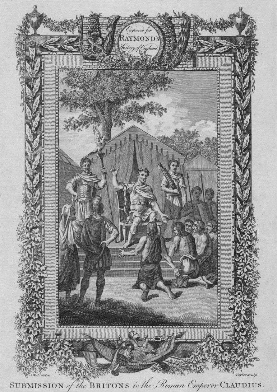 Podřízení Britů římskému císaři Claudiusovi, c1787 od Unbekannt