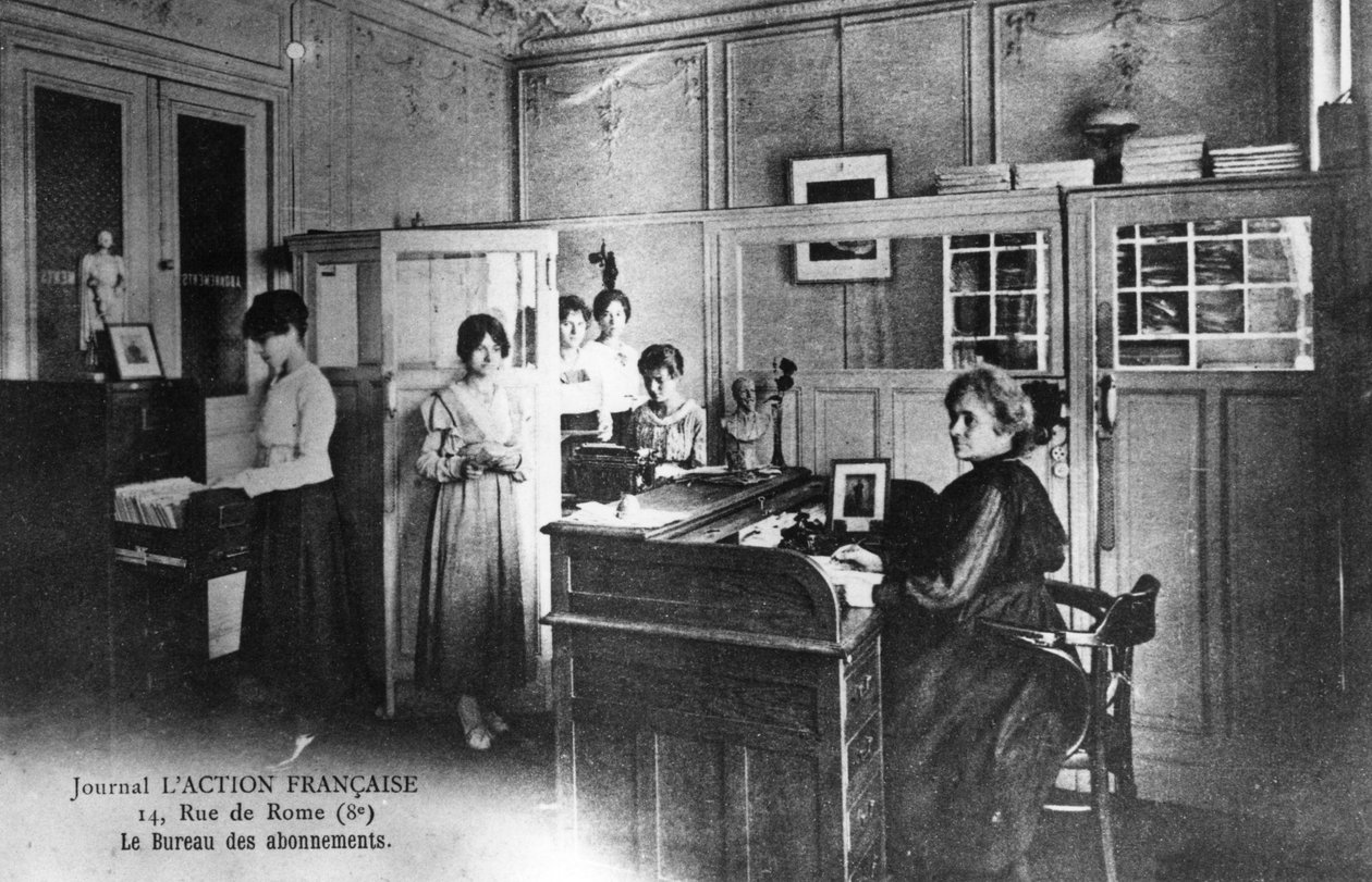 Kancelář předplatitelů novin LAction Francaise, Paříž, 1917 od Unbekannt