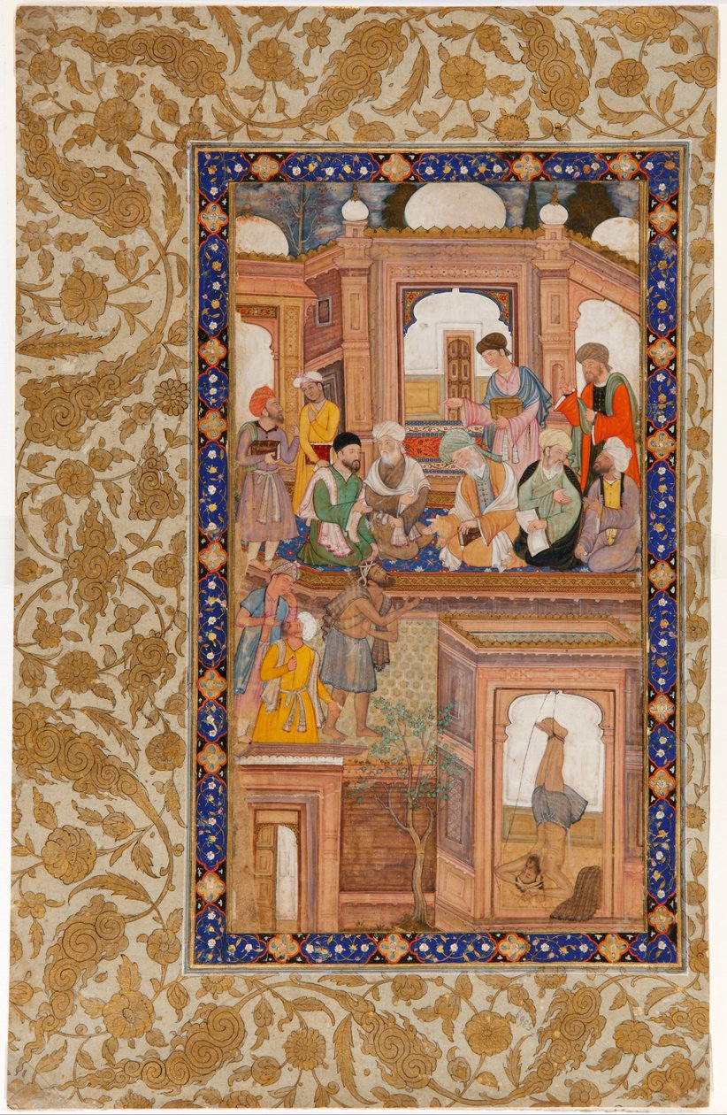 Sufi Reunion. Miniatura z Nafahat al-Uns Breaths of Fellowship od Jamiho od Unbekannt