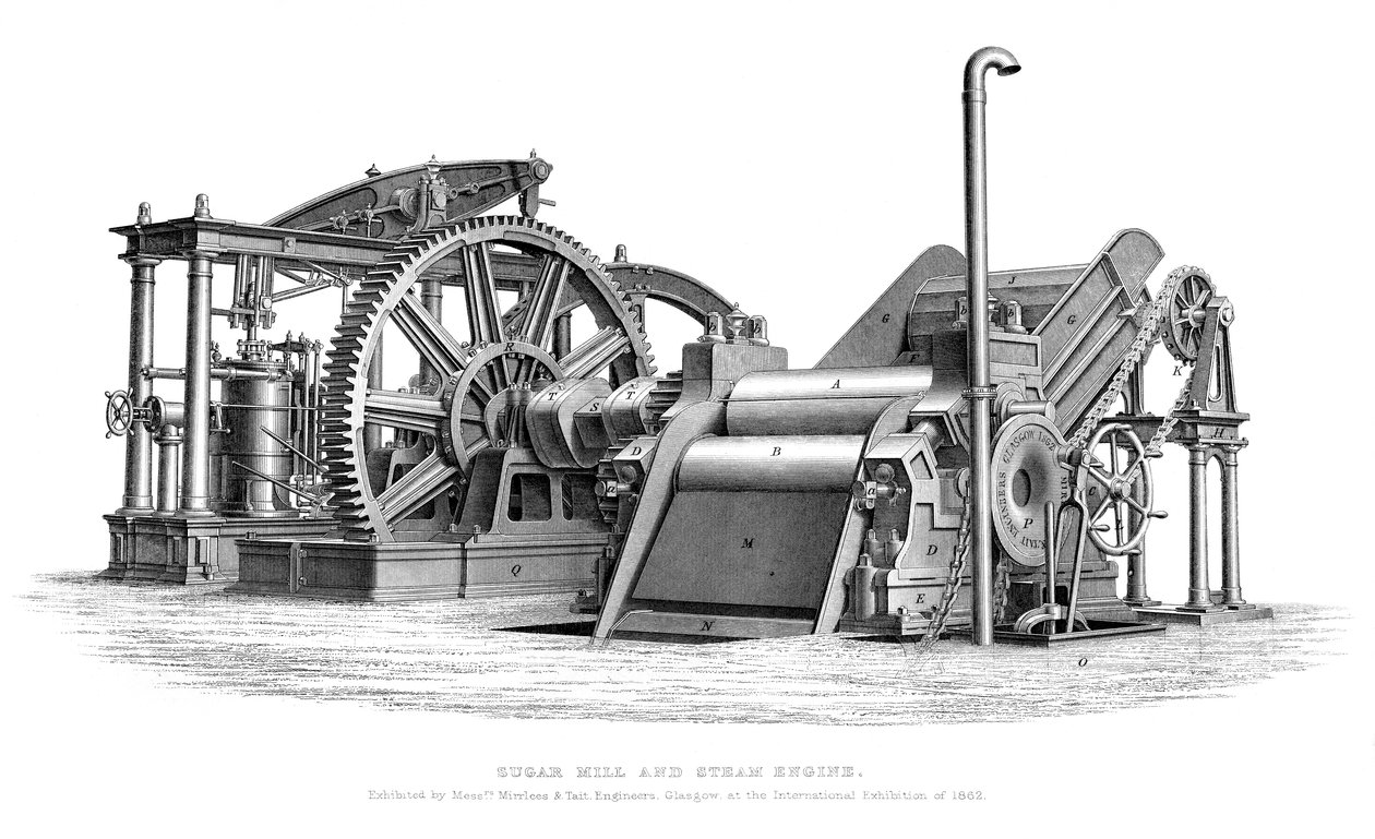 Cukrovar a parní stroj, 1866 od Unbekannt