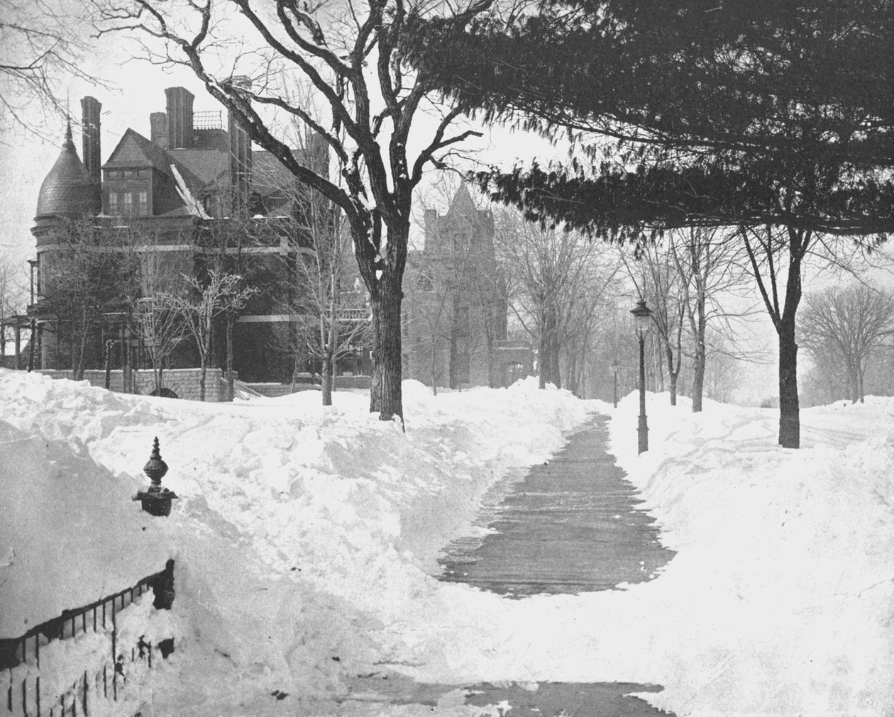 Summit Avenue v zimě, St Paul, Minnesota, USA, c1900. od Unbekannt