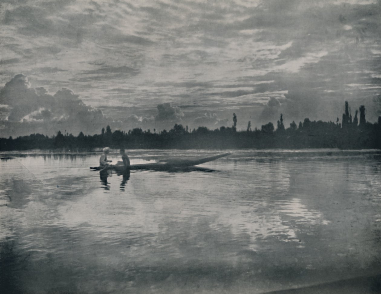 Západ slunce na jezeře Dal, Kašmír, 1936. od Unbekannt