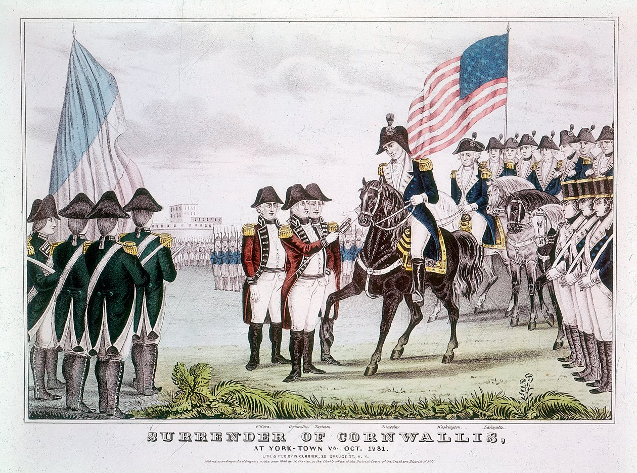 Kapitulace Cornwallis, Yorktown, Virginie, 1781 od Unbekannt