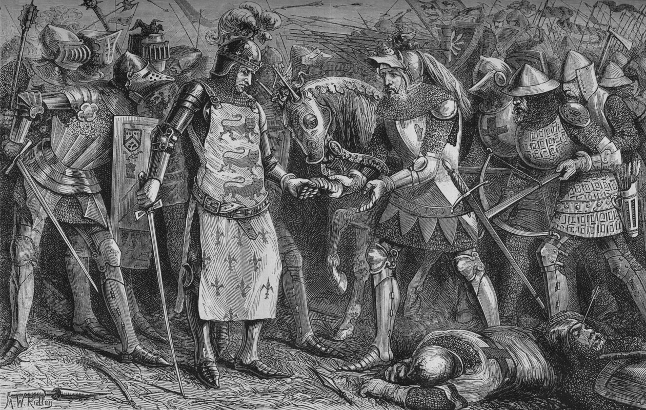 Kapitulace francouzského krále v Poitiers, září 1356, c1880 od Unbekannt