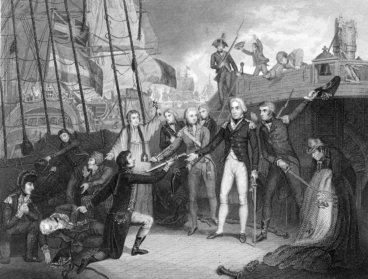 Vzdání se španělské lodi San Josef po bitvě u mysu svatého Vincenta, 1797 od Unbekannt