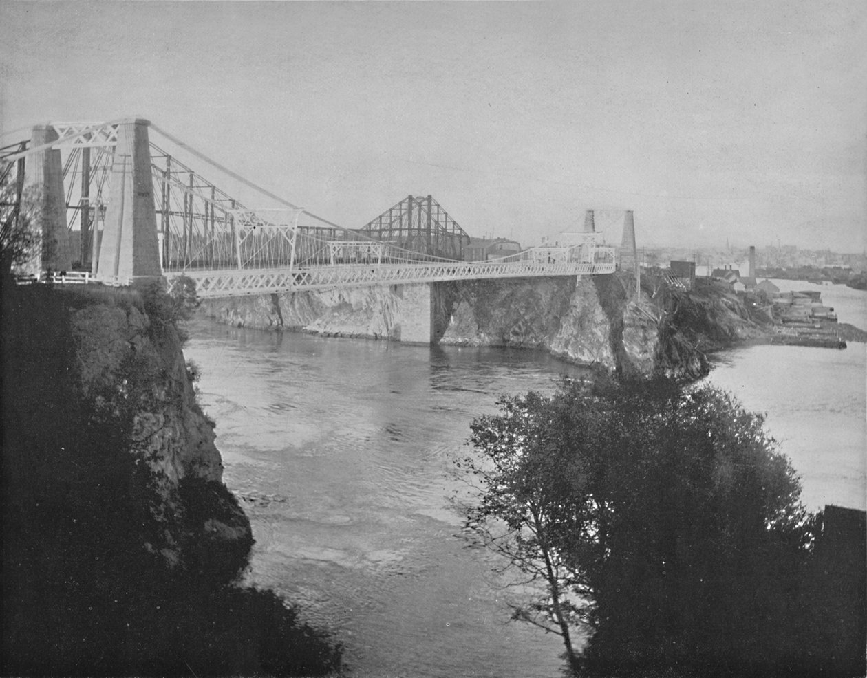 Suspension and Cantilever Bridges, St. John, New Brunswick, c1897. od Unbekannt