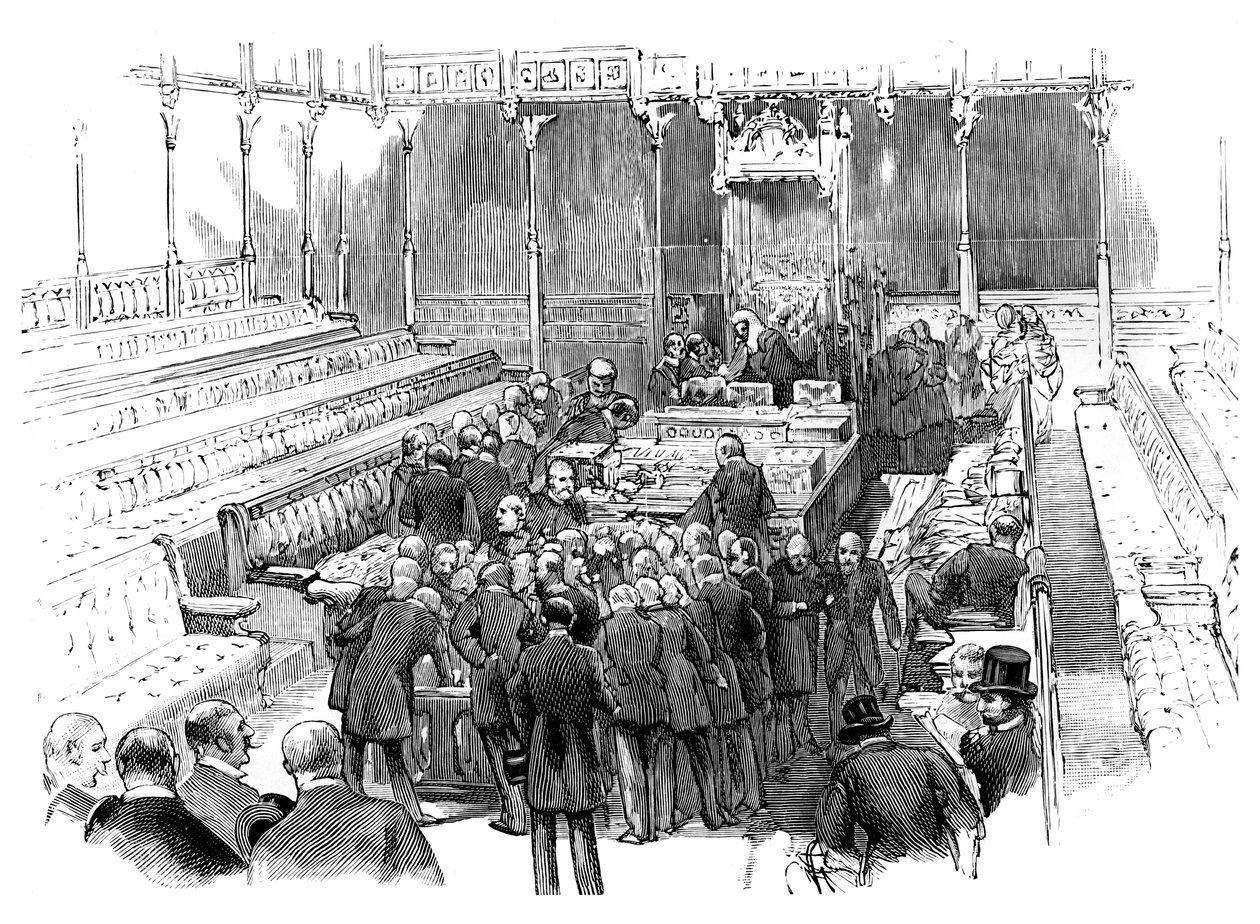 Přísahání členů v Dolní sněmovně, Westminster, Londýn, c1905 od Unbekannt