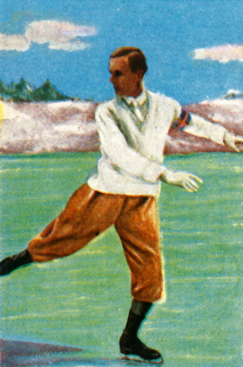 Švédská krasobruslařka Gillis Grafström, 1928. od Unbekannt