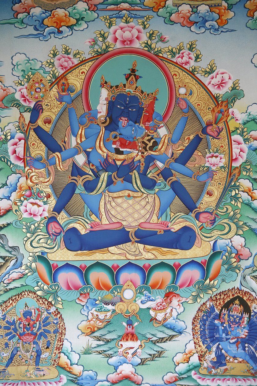 Tantrisme: tibetská tantrická bohyně. Klášter Kopan, Káthmándú, Nepál od Unbekannt