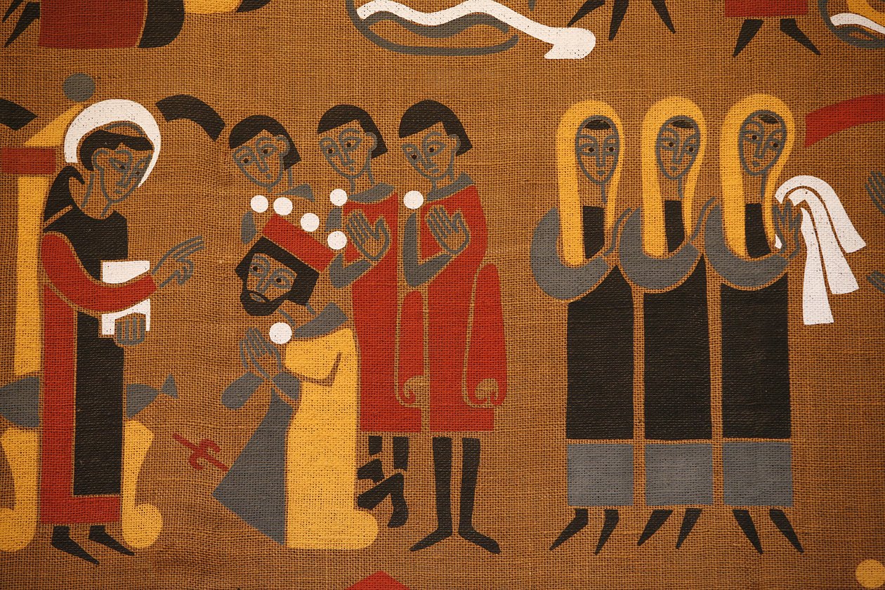 Tapiserie v opatství Saint-Pierre de Solesmes: Život svatého Benedikta, Solesmes, Francie od Unbekannt