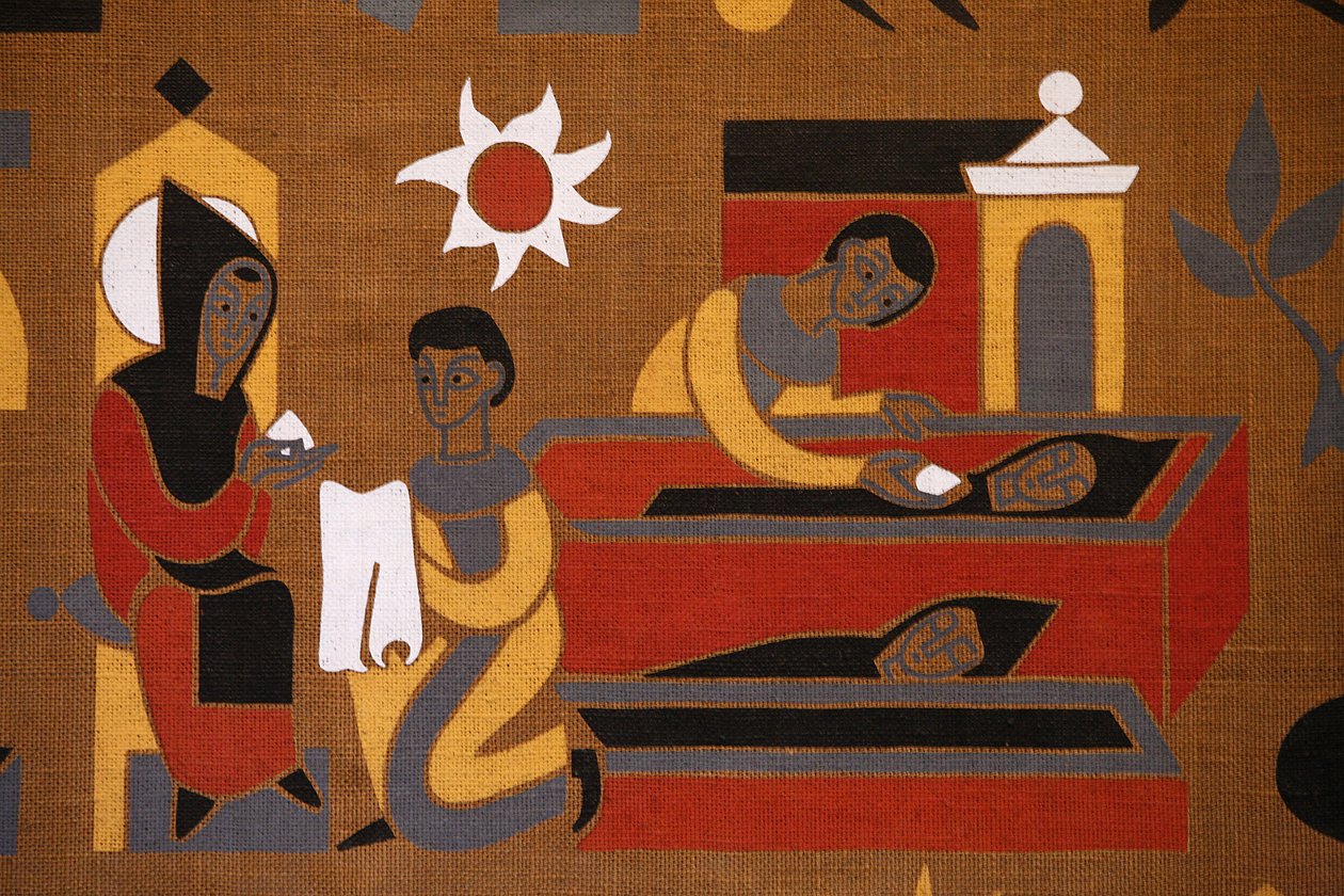 Tapiserie v opatství Saint-Pierre de Solesmes: Život svatého Benedikta, Solesmes, Francie od Unbekannt
