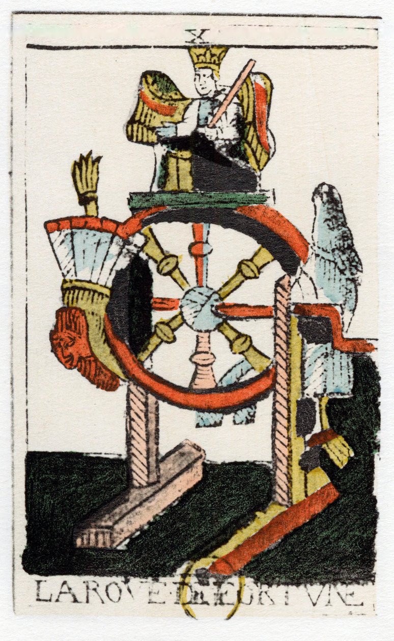 Tarotová karta Kolo štěstí, Noblet Tarot, 17. století. od Unbekannt
