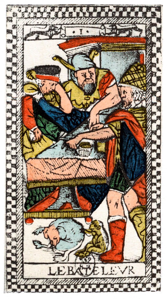 Tarotová karta kejklíře nebo Mountebank, pařížský tarot, 1500. od Unbekannt