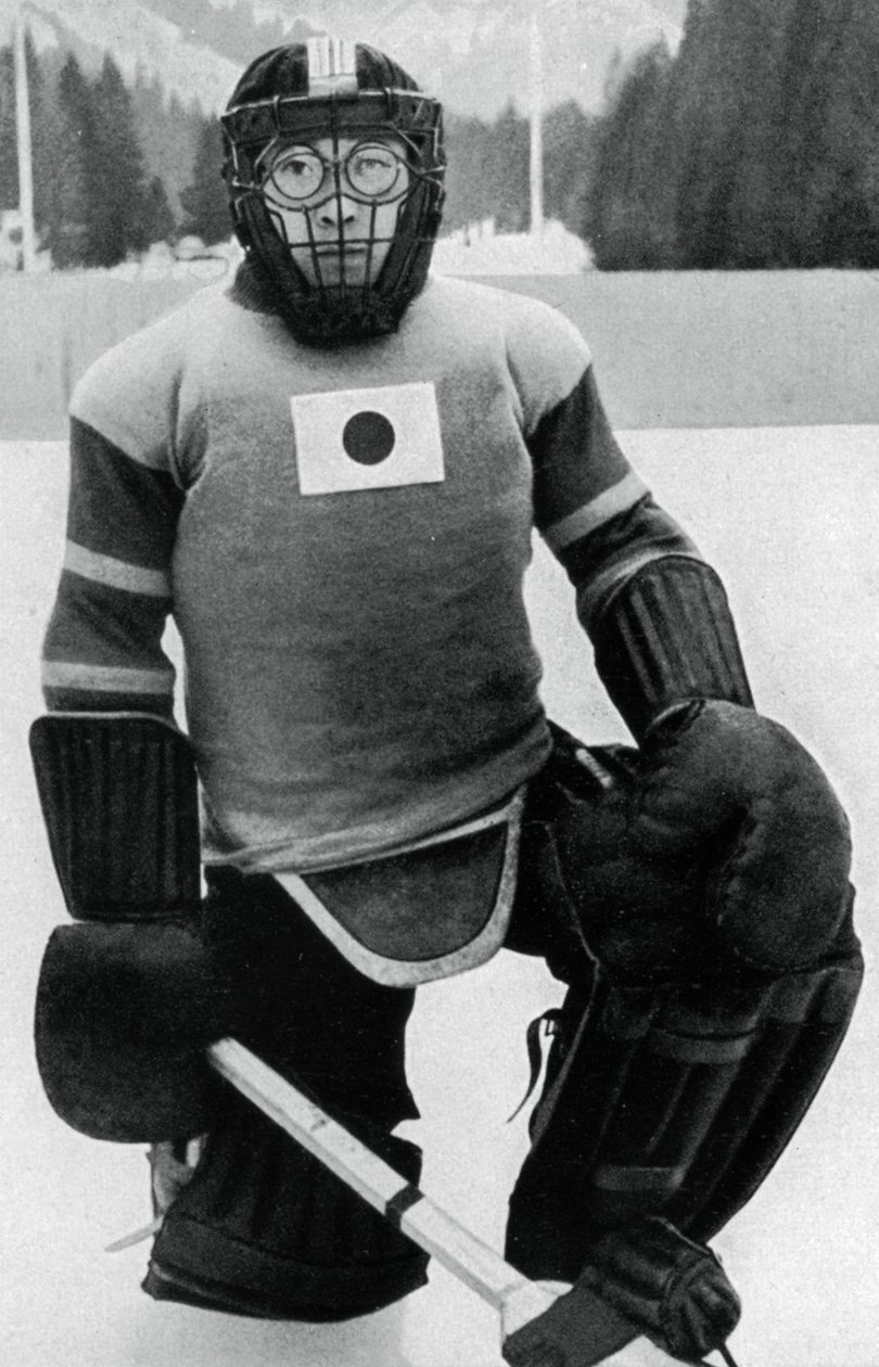 Teiji Homna, japonský hokejový tým, zimní olympijské hry, Garmisch-Partenkirchen, Německo, 1936 od Unbekannt