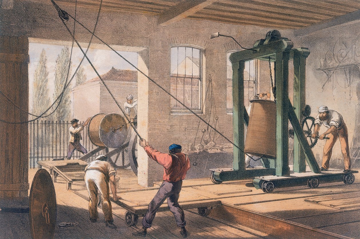 Telegrafní drát v Greenwich Works, c1865 od Unbekannt