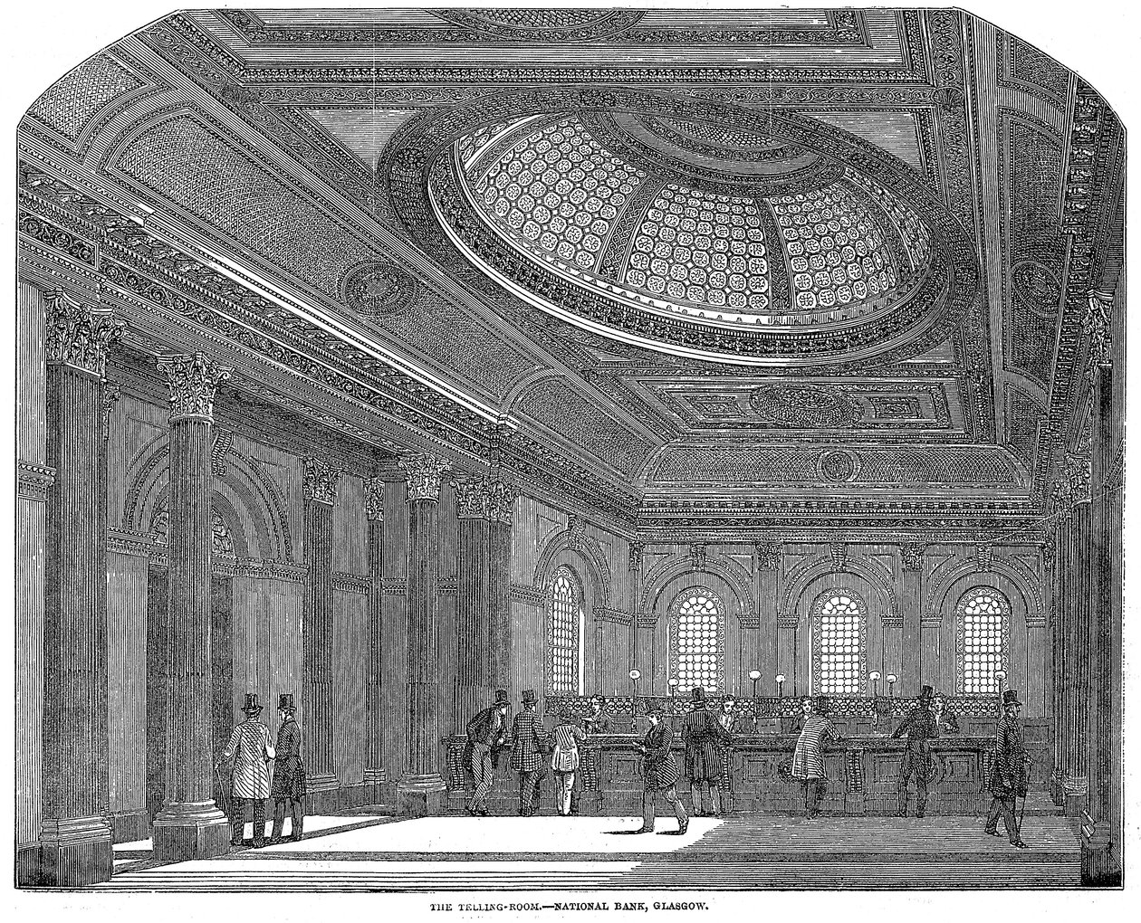 Výpravná místnost, National Bank of Scotland, Glasgow, c1860 od Unbekannt