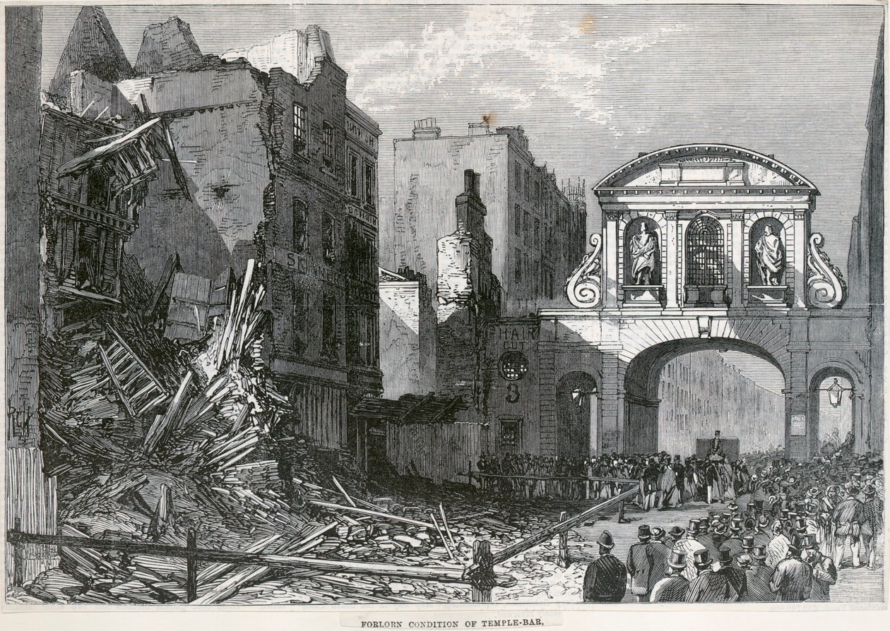Temple Bar, Londýn, 1877 od Unbekannt