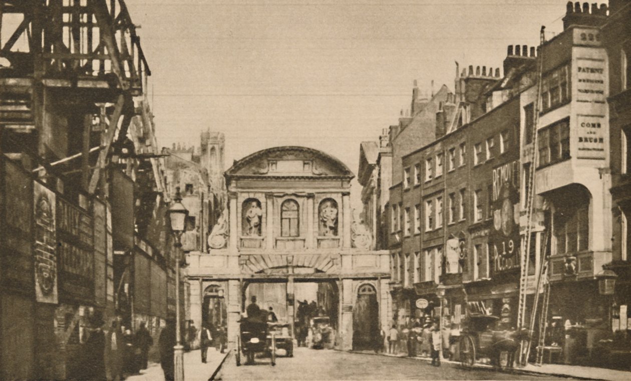 Temple Bar: Hranice města v Strand v roce 1878, c1935. od Unbekannt
