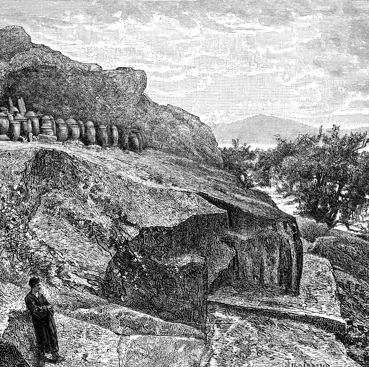 Terasa s pohřebními urnami poblíž Amoy, c1890 od Unbekannt