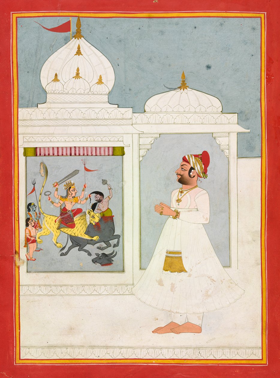 Thakur Ajit Singh uctívá bohyni z roku 1817. od Unbekannt