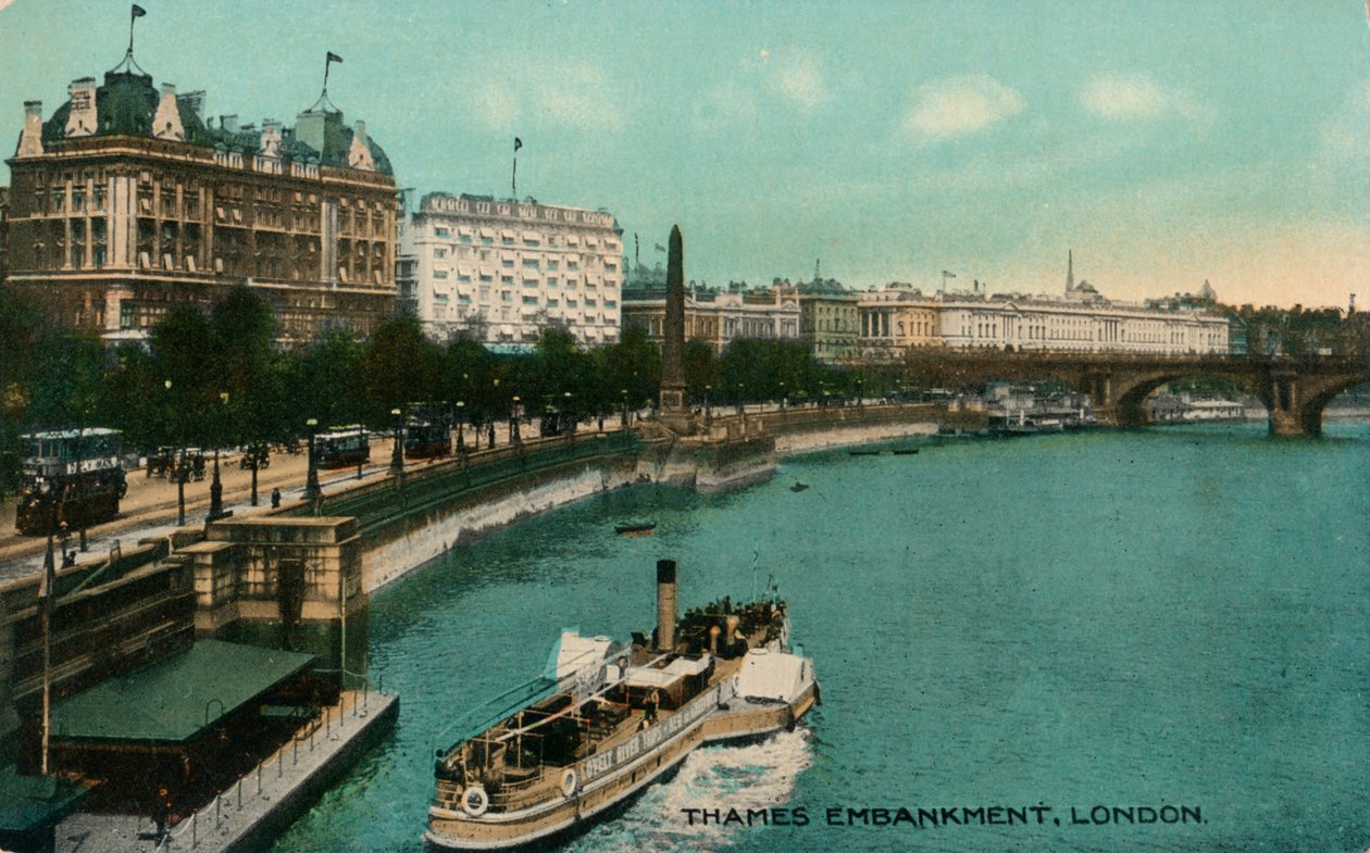 Thames Embankment, Londýn, c1910. od Unbekannt