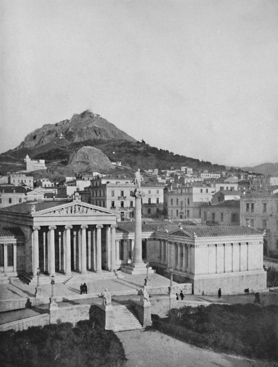Akademie, Mount Lycabettus v pozadí, 1913 od Unbekannt