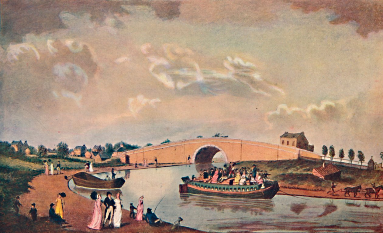 Ubytování Barge na Paddington Canal, 1801, 1904 od Unbekannt