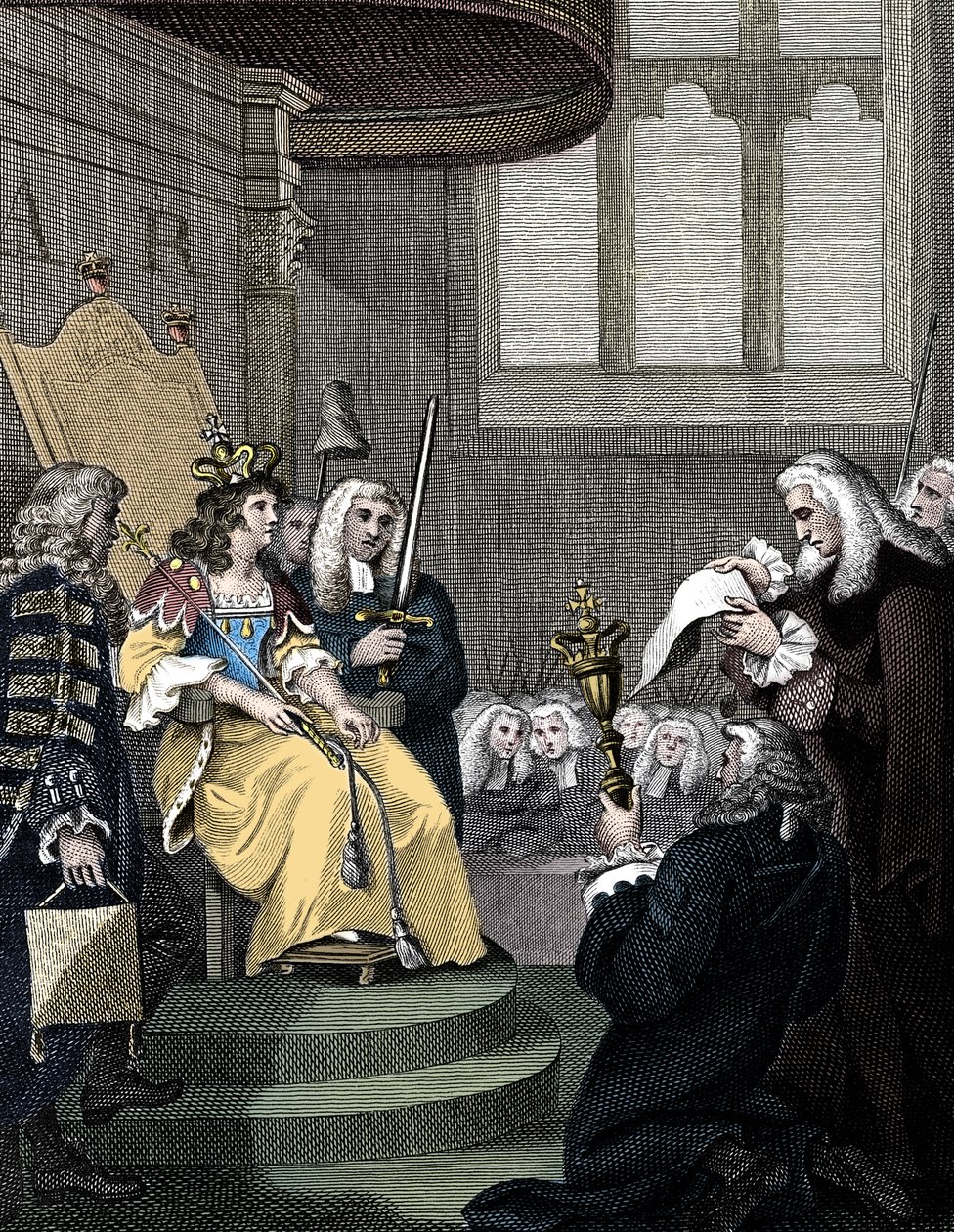 Akt o unii mezi Anglií a Skotskem byl čten před královnou Annou, 1826 od Unbekannt