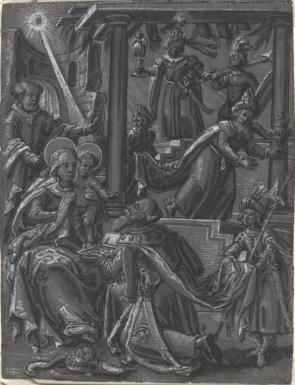 Klanění králů [recto], c. 1600. od Unbekannt