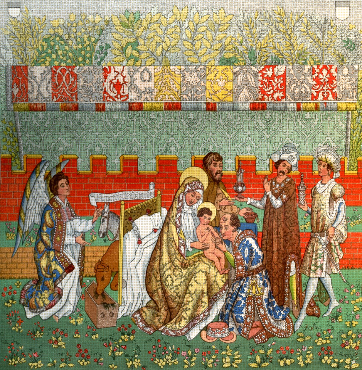 Klanění tří králů, gobelín z Bernu, 14. století, 1870 od Unbekannt