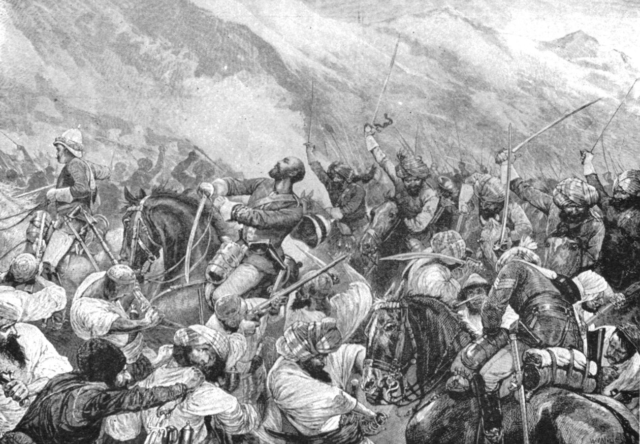 Afghánská válka, 1879: Smrt majora Wigrama Battyeho v bitvě u Futtehabad..., 1901. od Unbekannt
