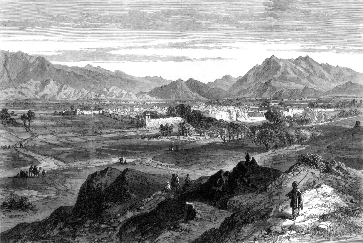 Afghánská válka: Džalalabád z Pipers Hill, Afghánistán, 1879 od Unbekannt