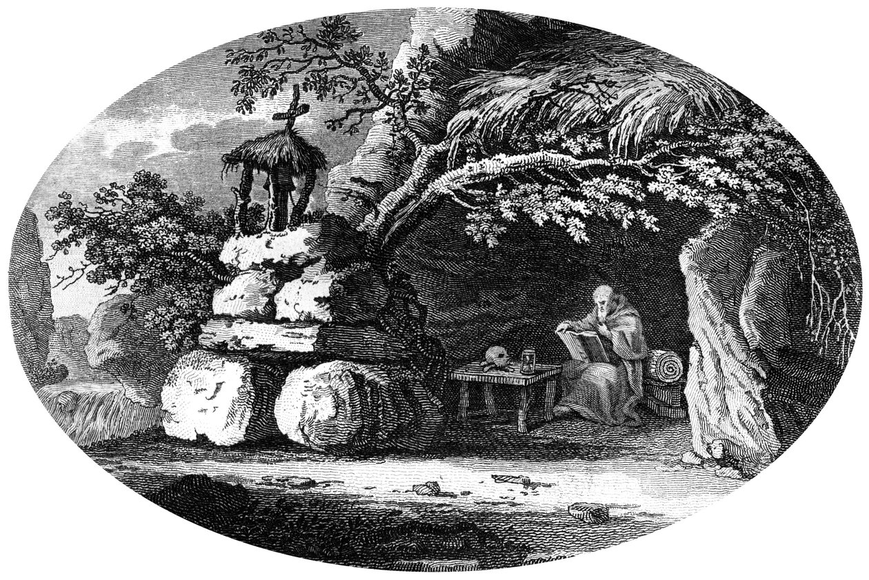 Starověcí poustevníci, c19. století od Unbekannt