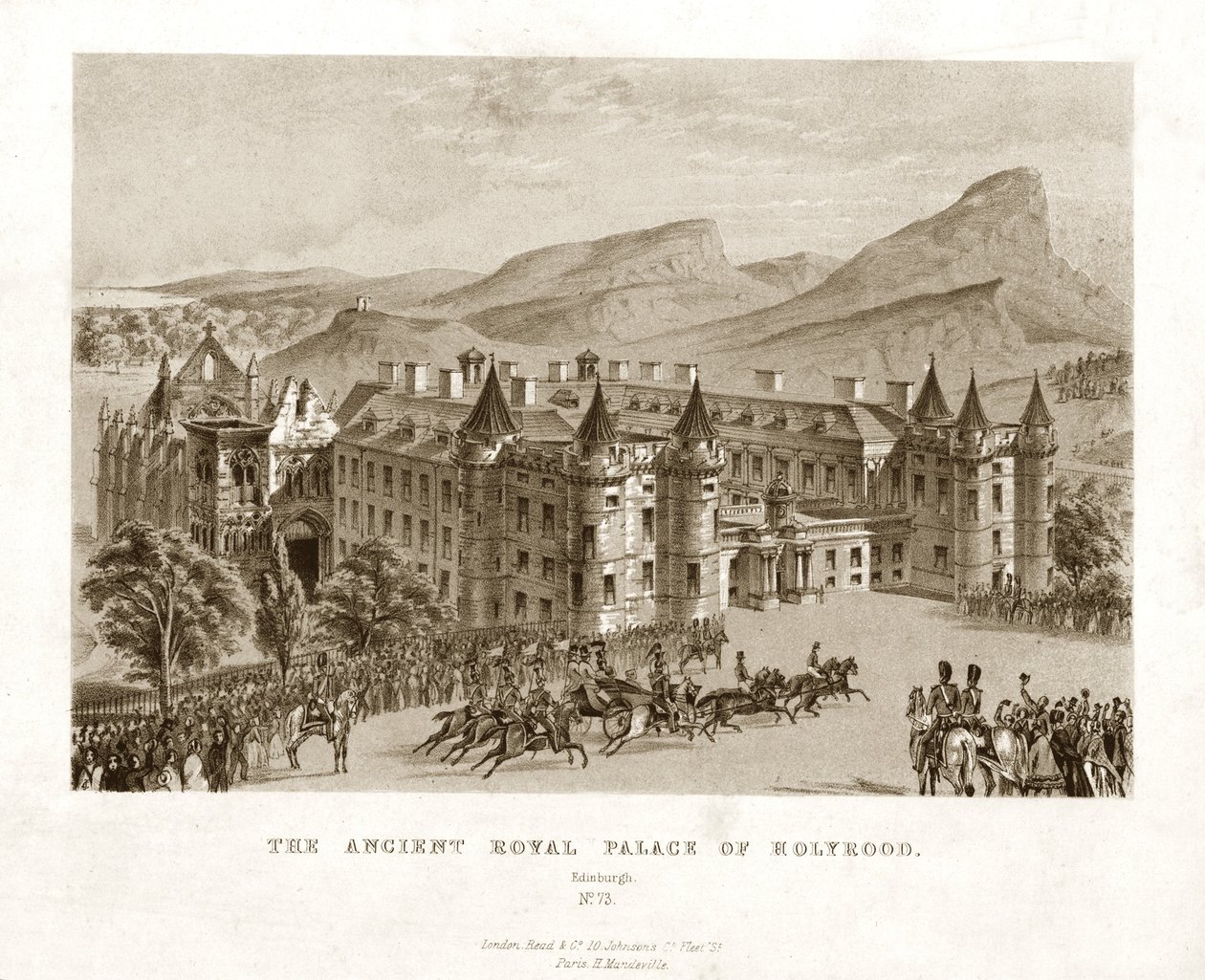 Starověký královský palác Holyrood. Edinburgh, polovina 19. století od Unbekannt