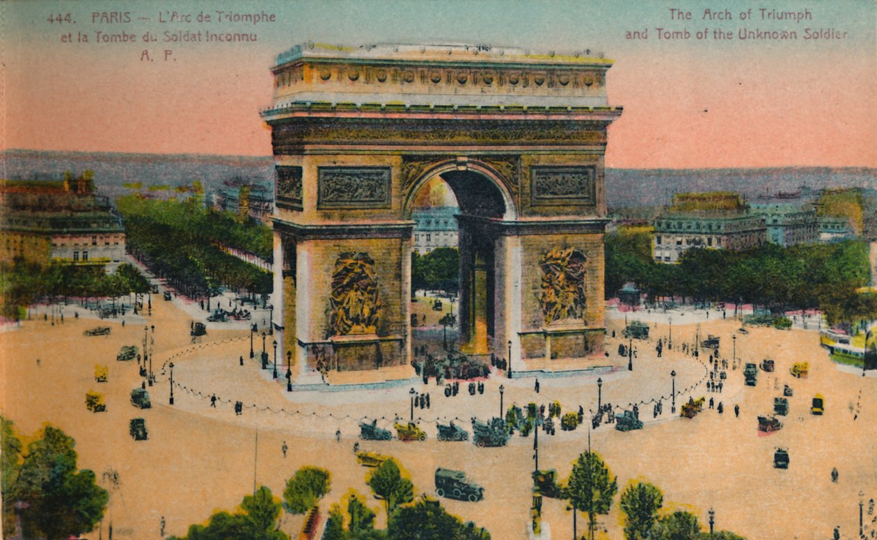Arc de Triomphe a Hrob neznámého vojína, Paříž, c1920 od Unbekannt