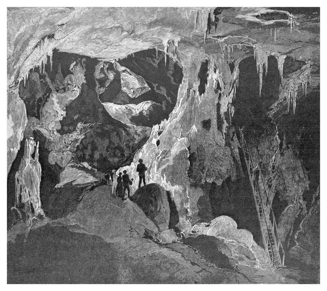 Arch Cave při pohledu na sever, Jenolan Caves, Nový Jižní Wales, Austrálie, 1886 od Unbekannt