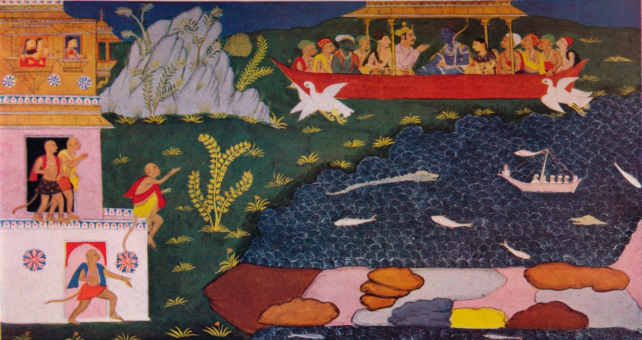 Příjezd Rámy a Síty v leteckém voze, 18. století, 1937 od Unbekannt
