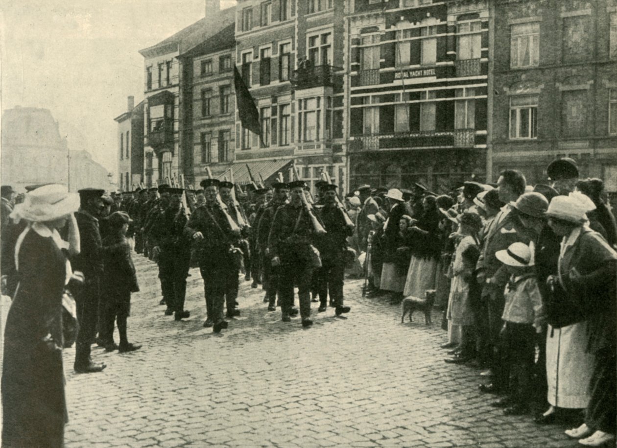 Příjezd britské námořní pěchoty do Ostende, první světová válka, 1914, c1920. od Unbekannt