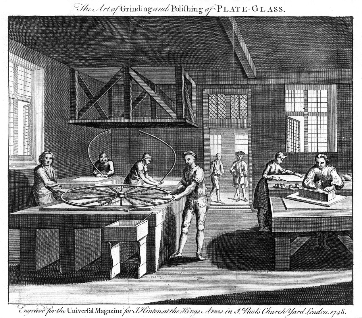 Umění broušení a leštění tabulového skla, 1748 od Unbekannt