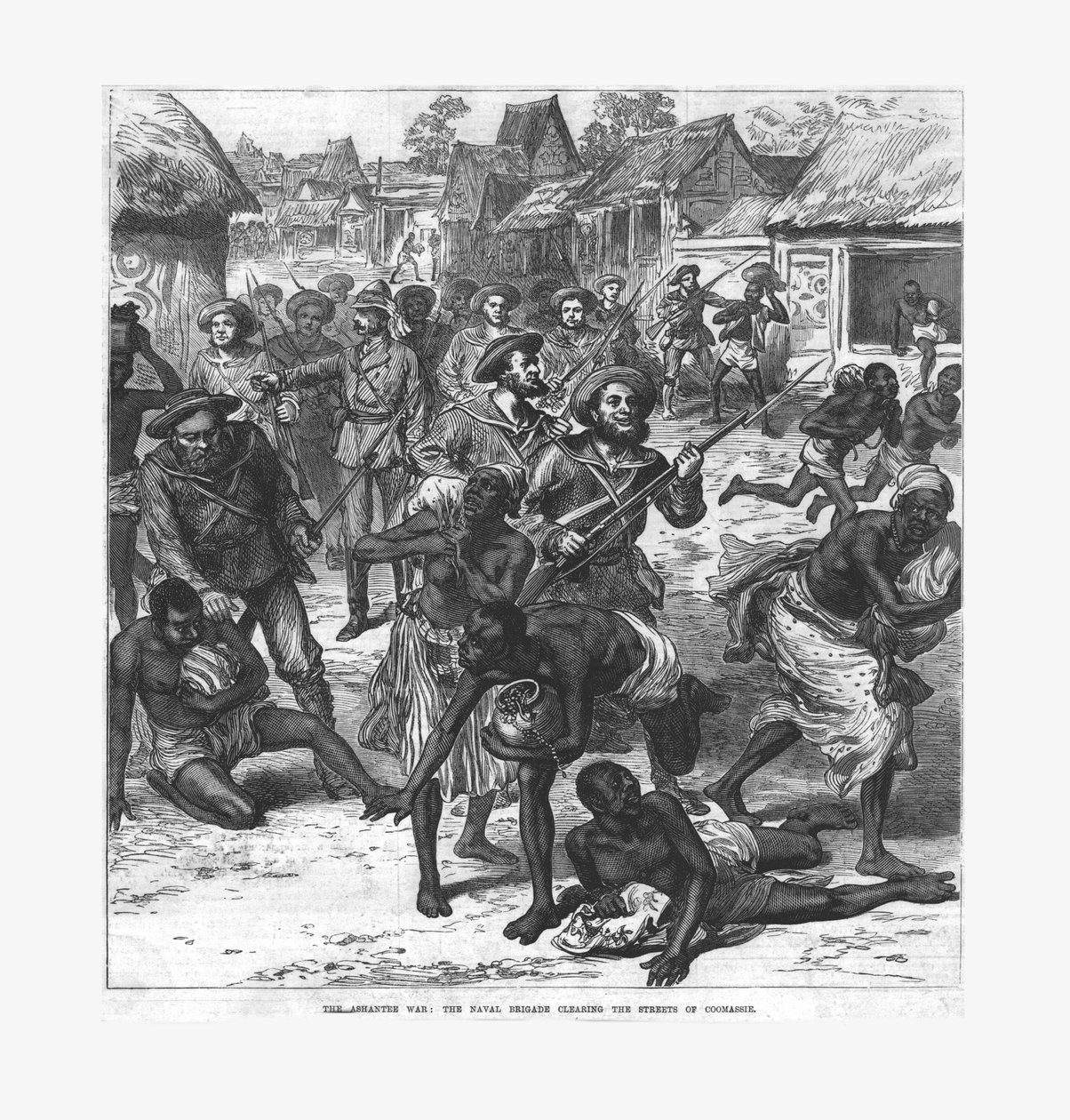 The Ashantee War: The Naval Brigade Clearing the Streets of Coomassie, 1874. od Unbekannt