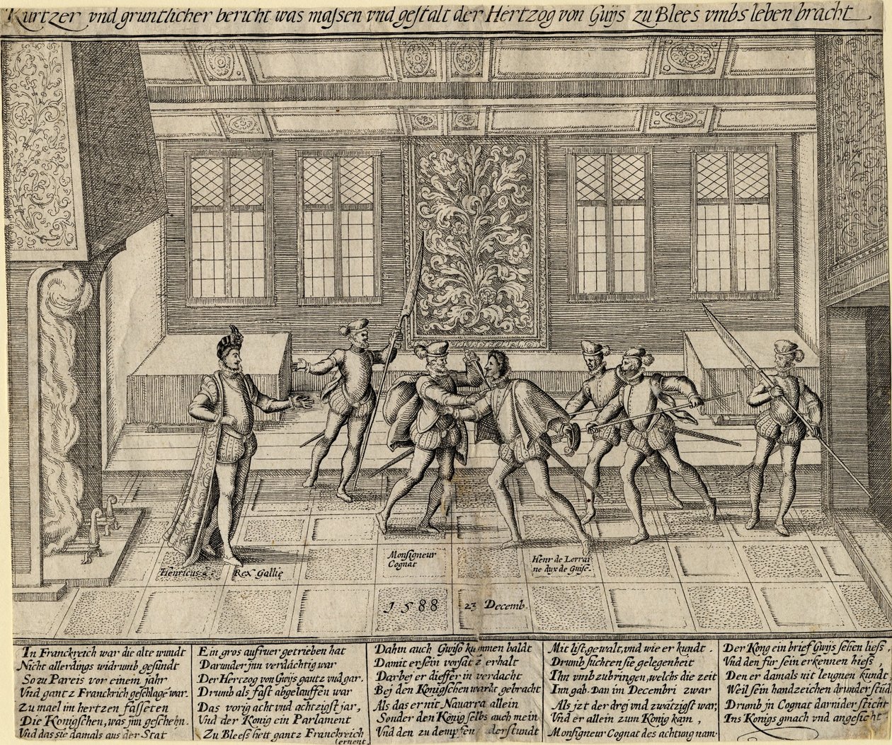 Zavraždění vévody z Guise, 1588 od Unbekannt