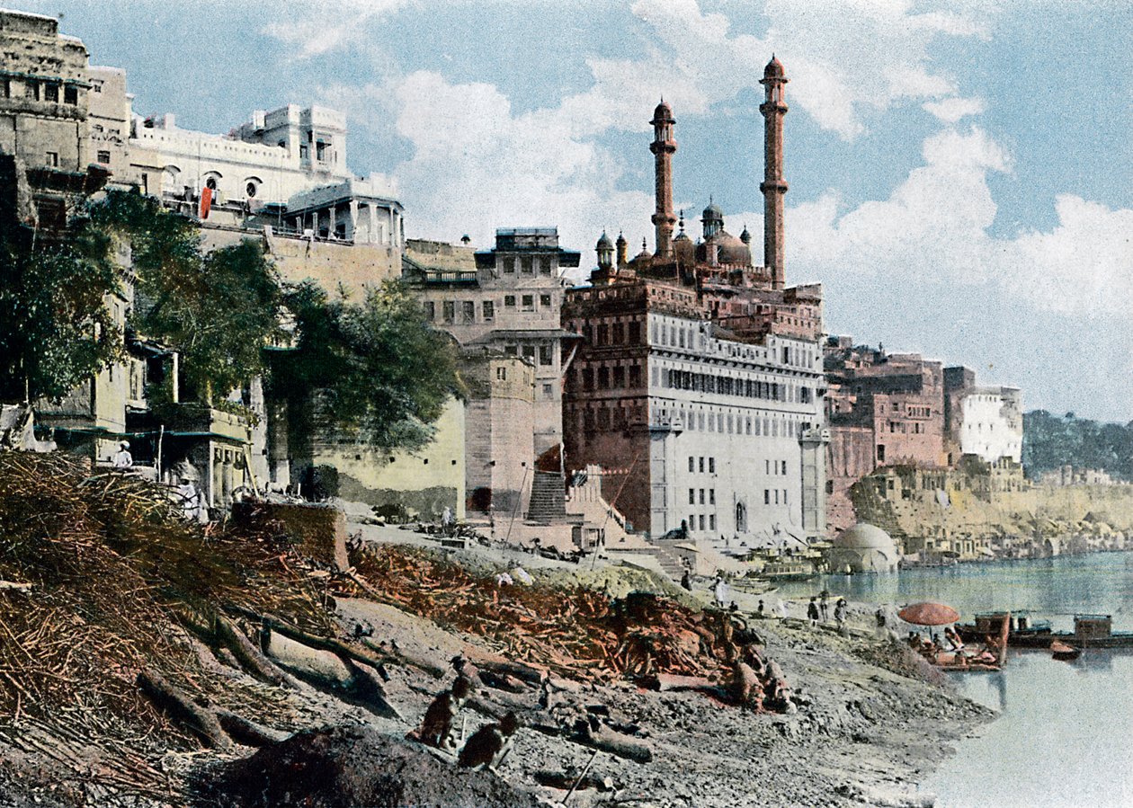 Mešita Aurangzeb, Varanasi, Indie, c1890 od Unbekannt